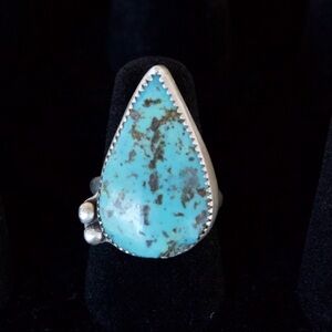 Teardrop Turquoise and Silver Ring